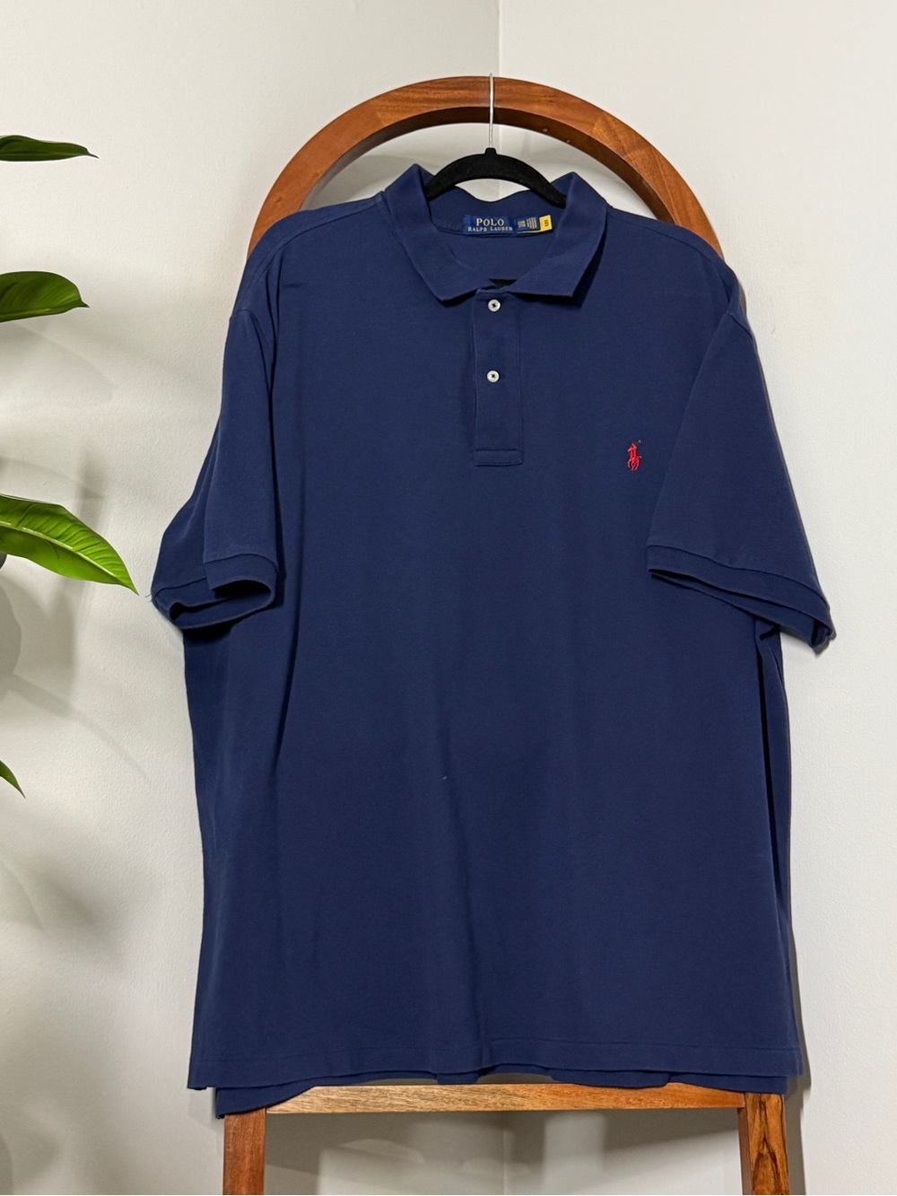 Polo Ralph Lauren 2XB Navy Blue 100% Cotton Short Sleeve Pique Polo Shirt